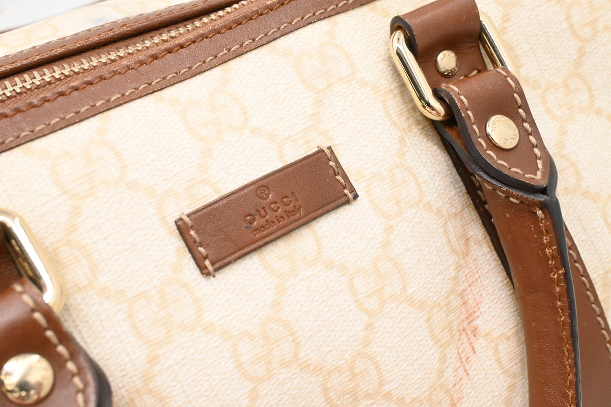 Gucci Boston Bag 35 in Ivory GG Supreme Canvas