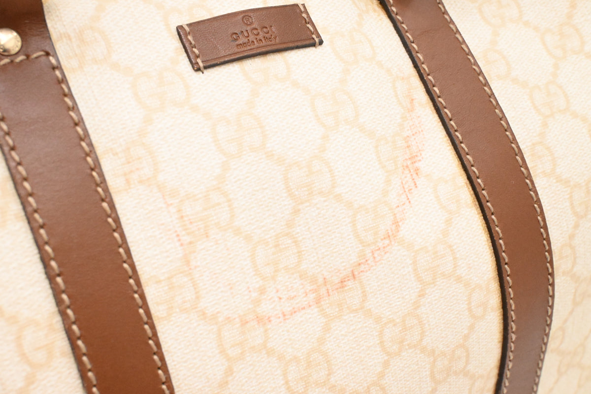 Gucci Boston Bag 35 in Ivory GG Supreme Canvas