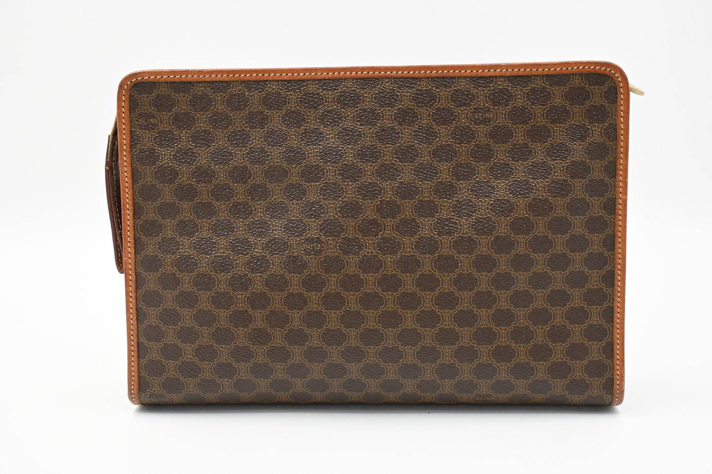Celine Clutch in Brown Macadam Canvas