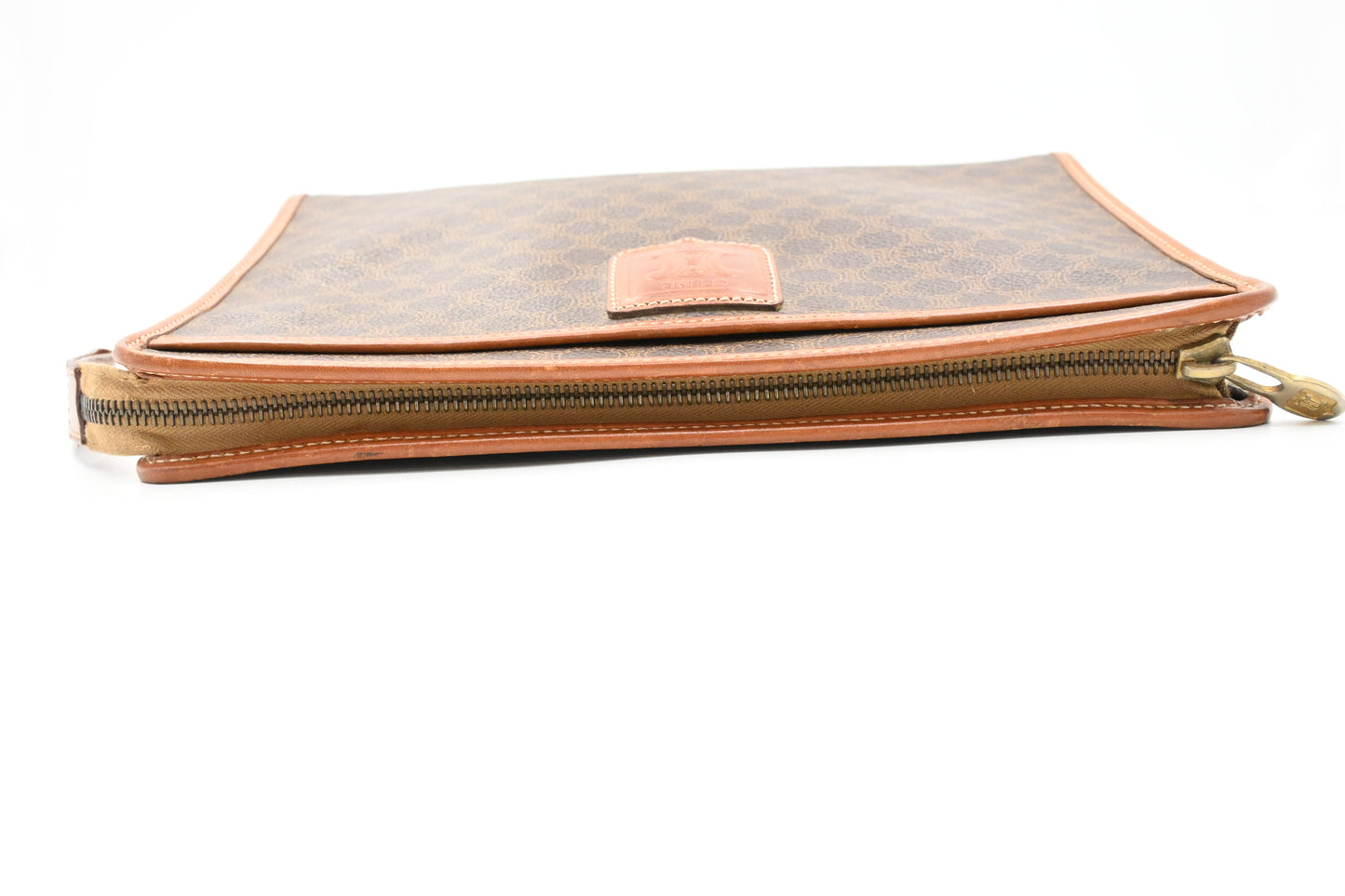 Celine Clutch in Brown Macadam Canvas