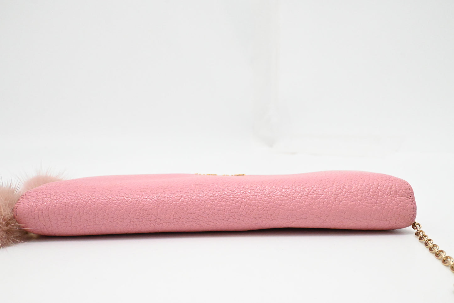 Miu Miu Wallet on Chain in Pink Leather