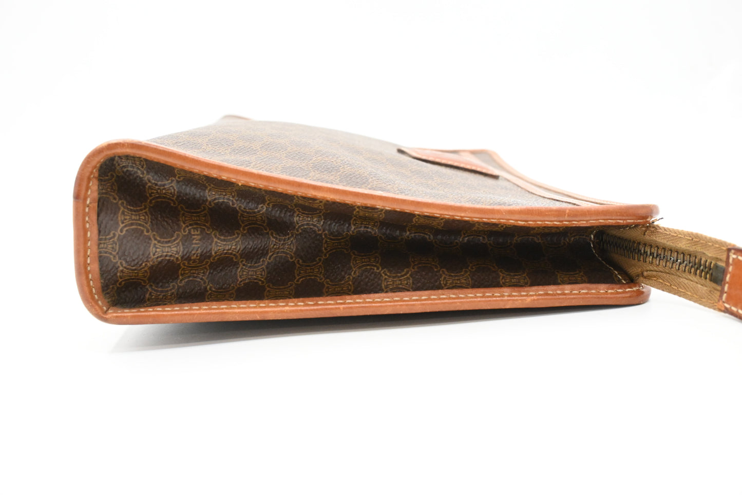 Celine Clutch in Brown Macadam Canvas