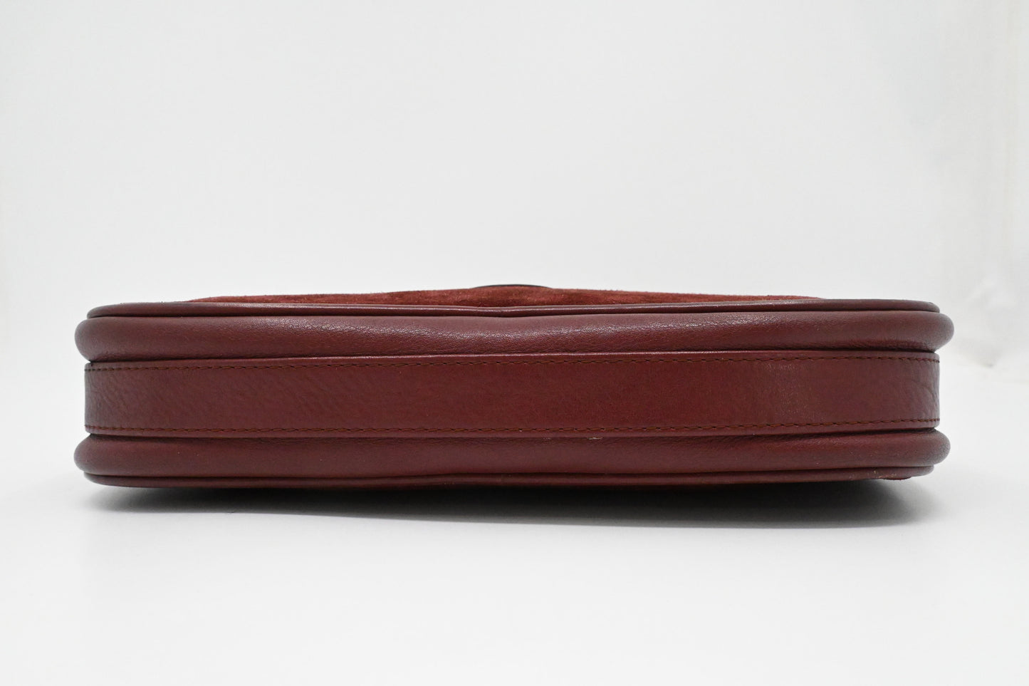 Cartier Shoulder Bag in Burgundy Suede Leather