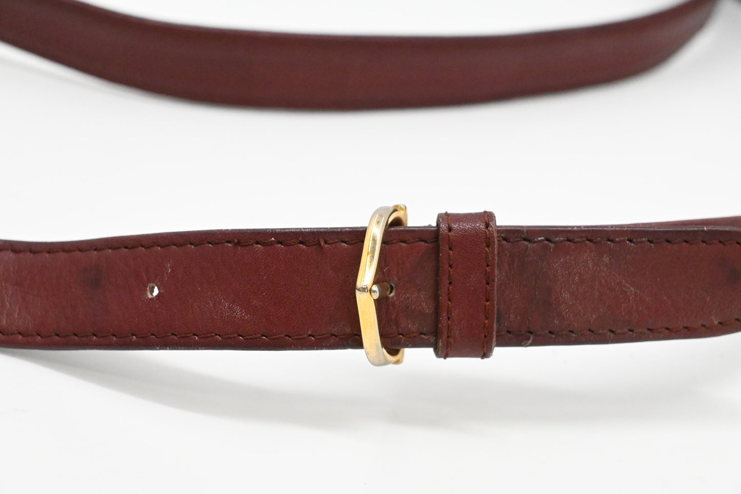 Cartier Shoulder Bag in Burgundy Suede Leather