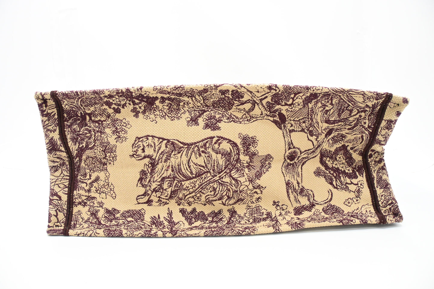 Dior Large Book Tote in Bordeaux Toile de Jouy Sauvage Embroidery