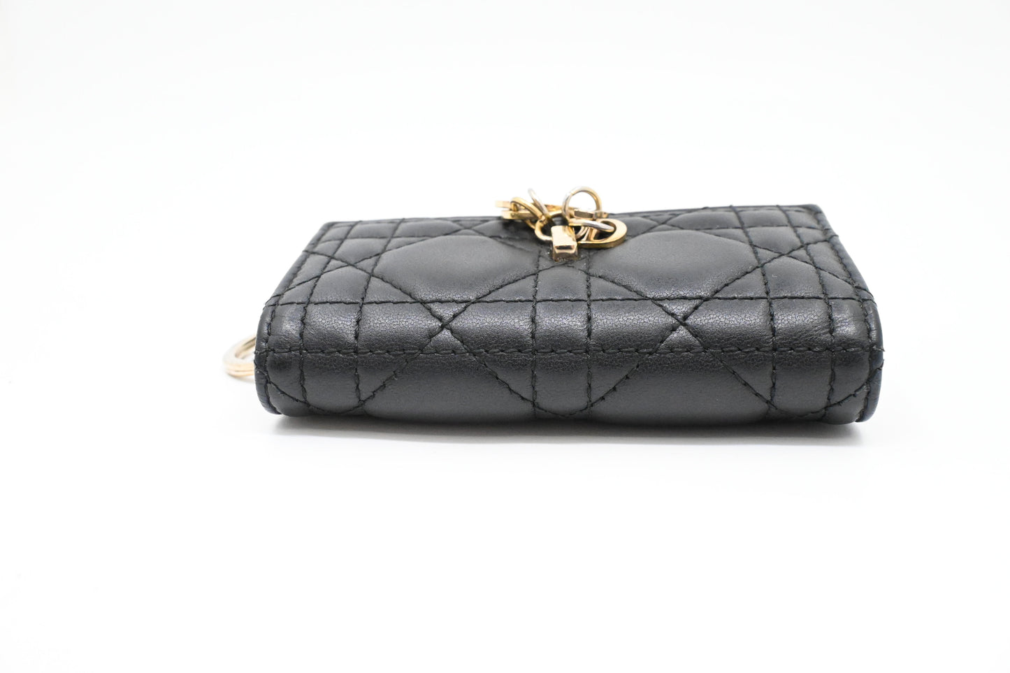 Dior Key Case in Black Cannage Leather