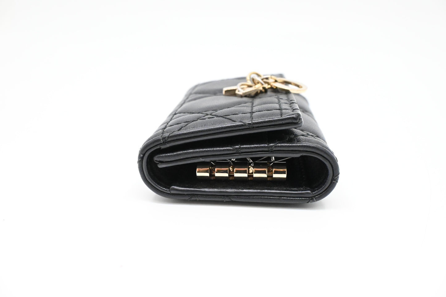 Dior Key Case in Black Cannage Leather