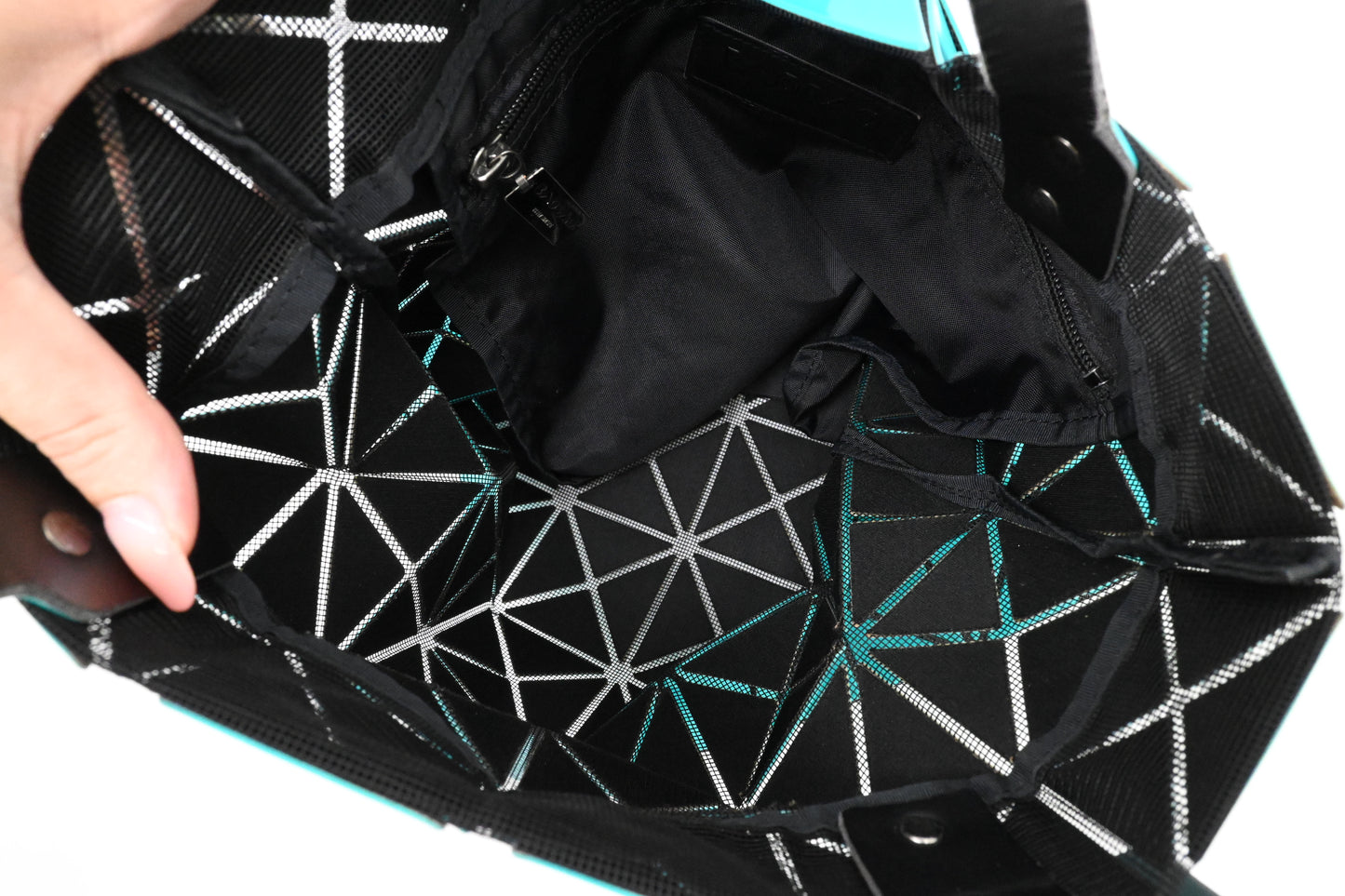 Issey Miyake Medium Bao Bao Tote Bag in Teal Vinyl