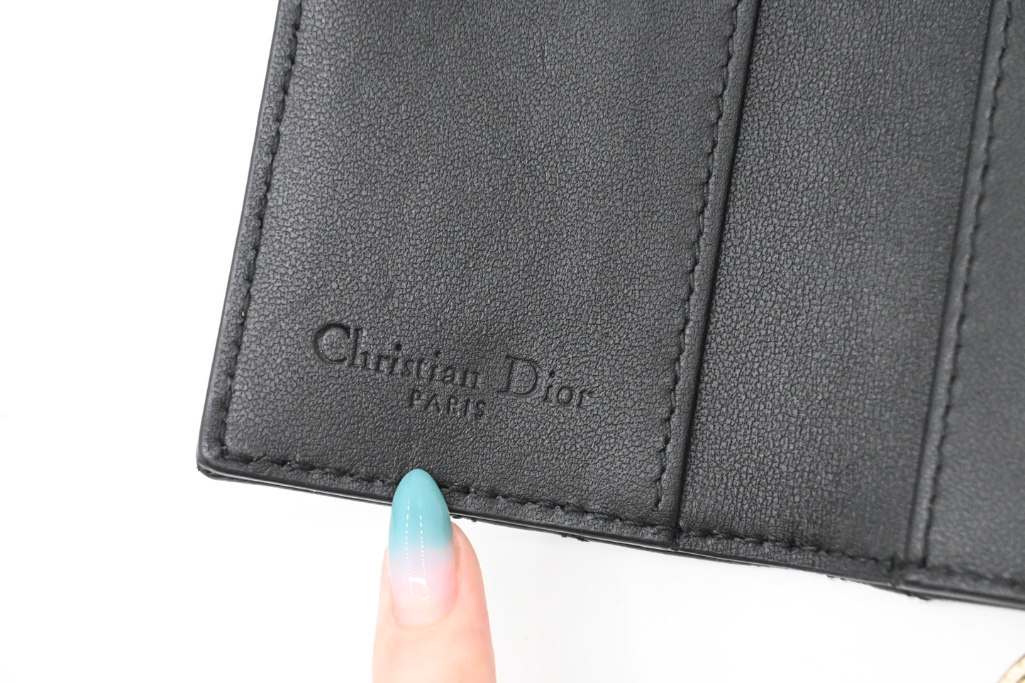 Dior Key Case in Black Cannage Leather