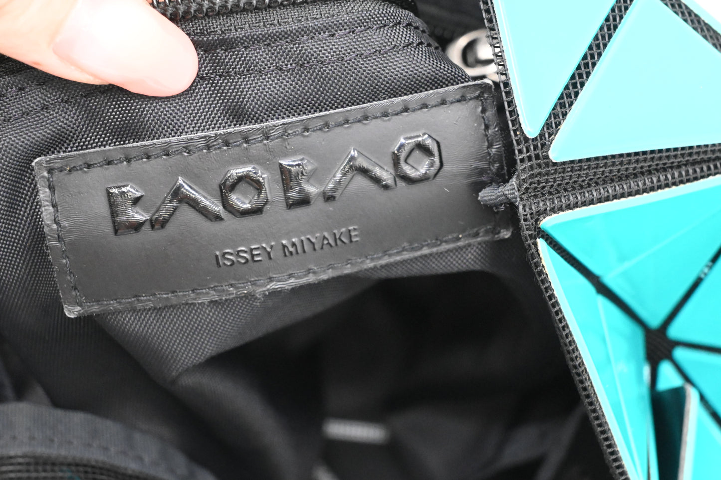 Issey Miyake Medium Bao Bao Tote Bag in Teal Vinyl