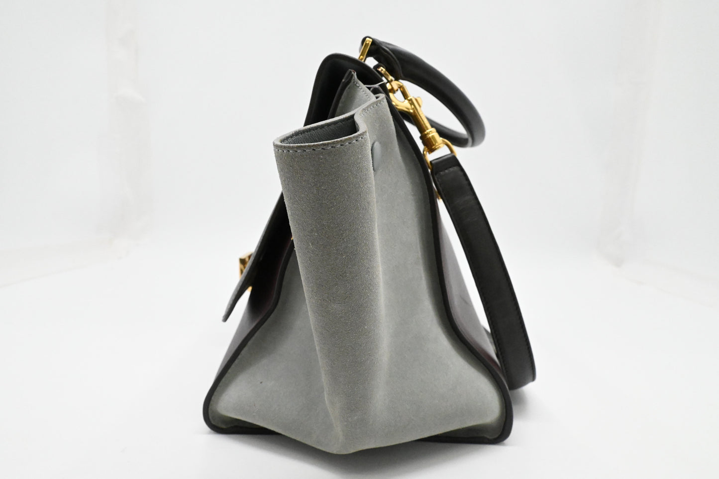 Celine Trapeze in Light Blue, Bordeaux, and Brown Leather