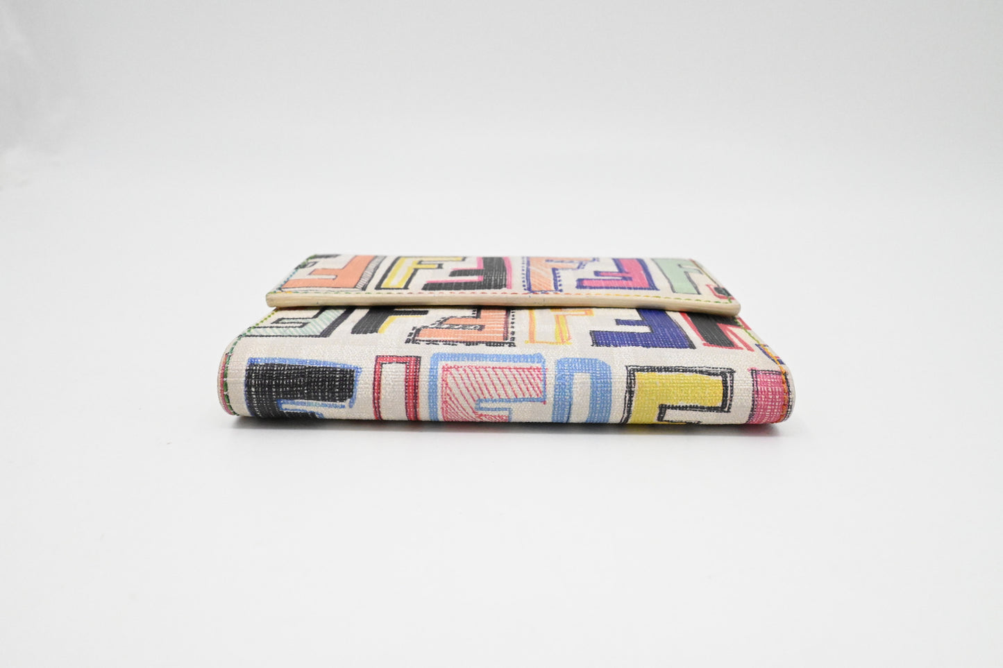 Fendi Compact Wallet in Mutlicolor FF Canvas