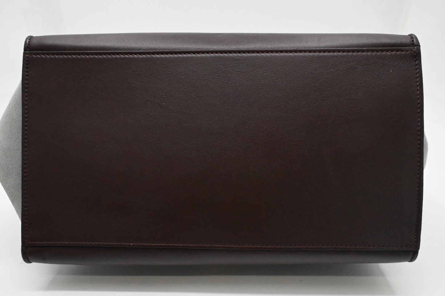 Celine Trapeze in Light Blue, Bordeaux, and Brown Leather