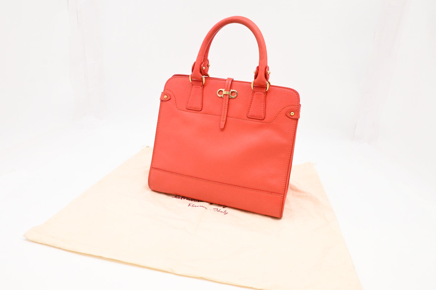Ferragamo Handbag in Vermilion Red Leather