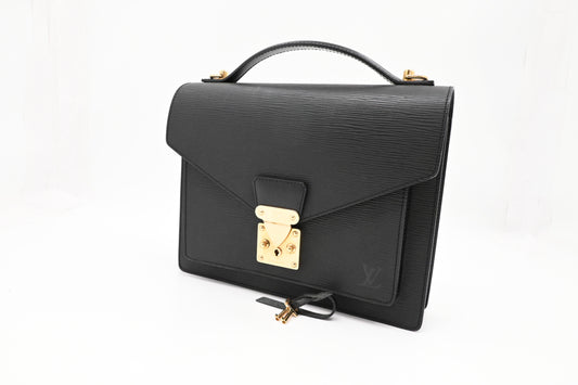 Louis Vuitton Monceau in Black Epi Leather