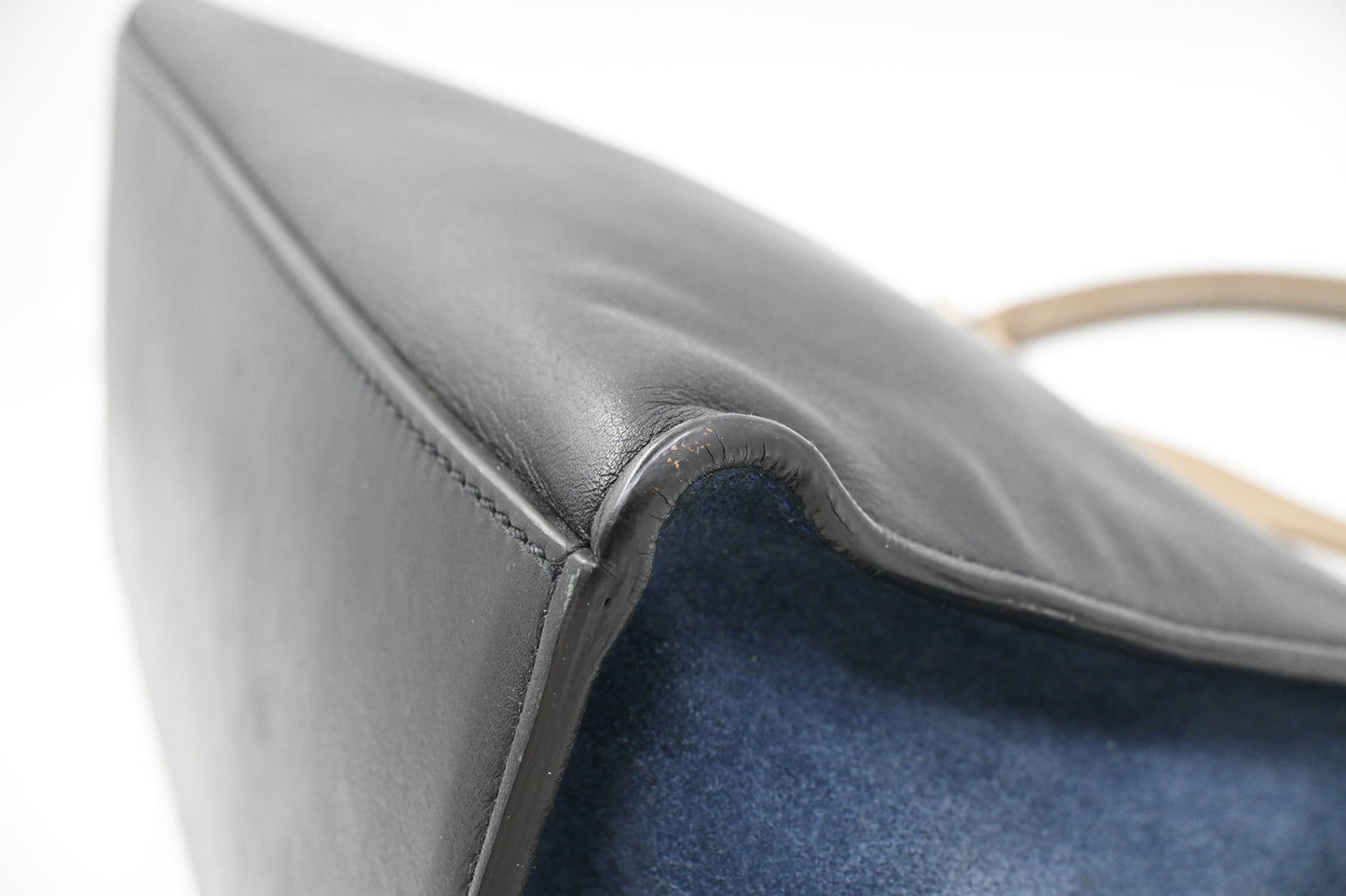 Celine Trapeze in Beige, Blue, and Black Leather