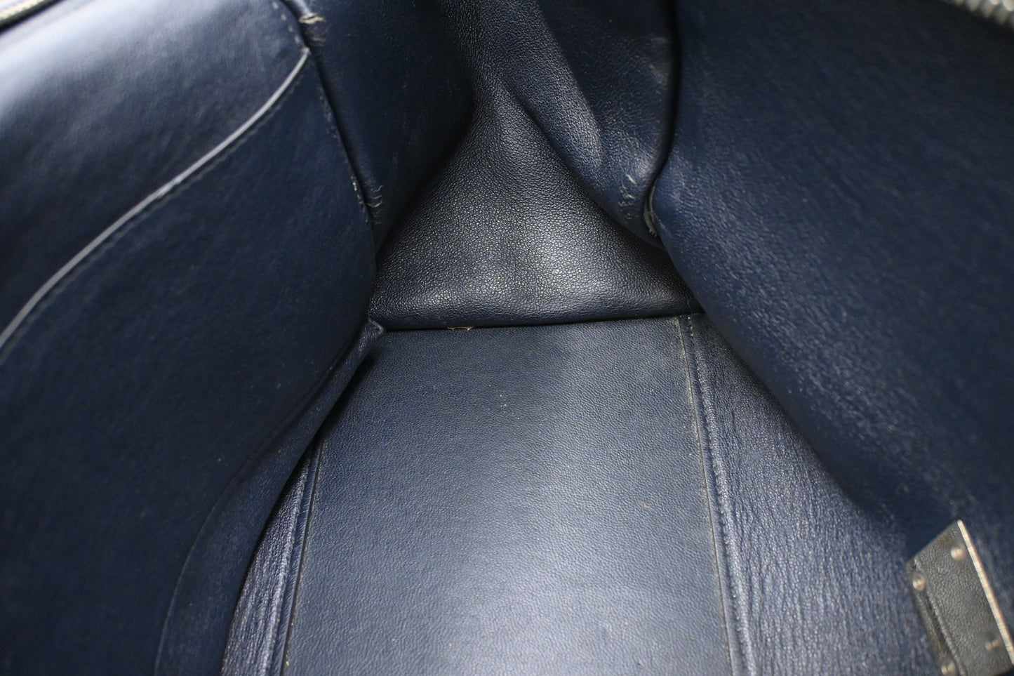 Celine Trapeze in Beige, Blue, and Black Leather