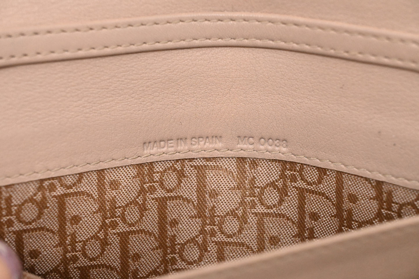 Dior Wallet on Chain in Light Gold Patent Cannage Leather