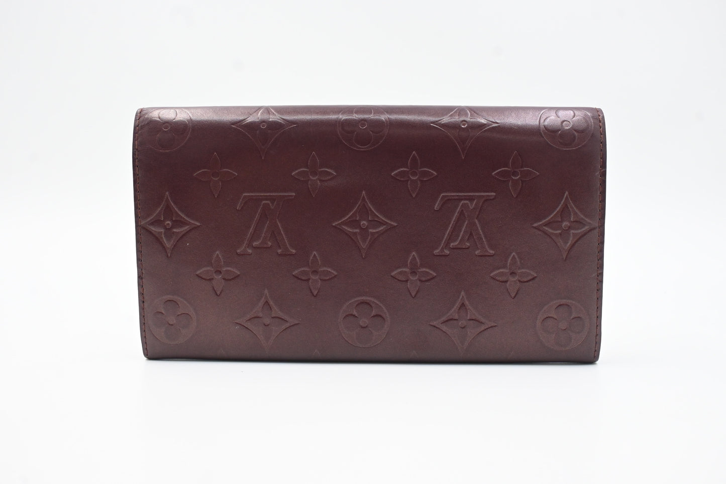 Louis Vuitton Sarah Wallet in Matte Burgundy Leather
