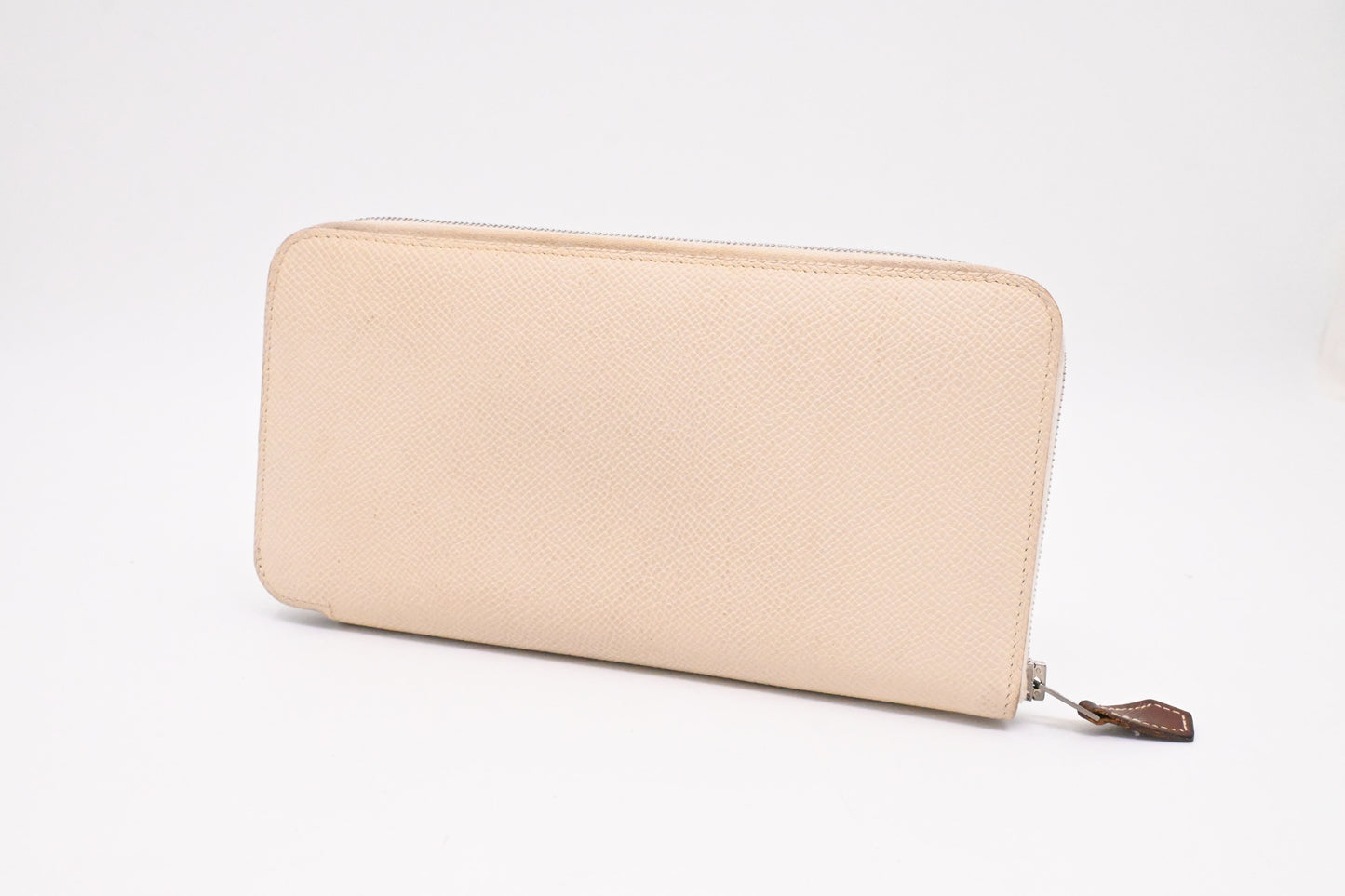 Hermes Long Azap Wallet in Cream Leather and Silk Interior Lining