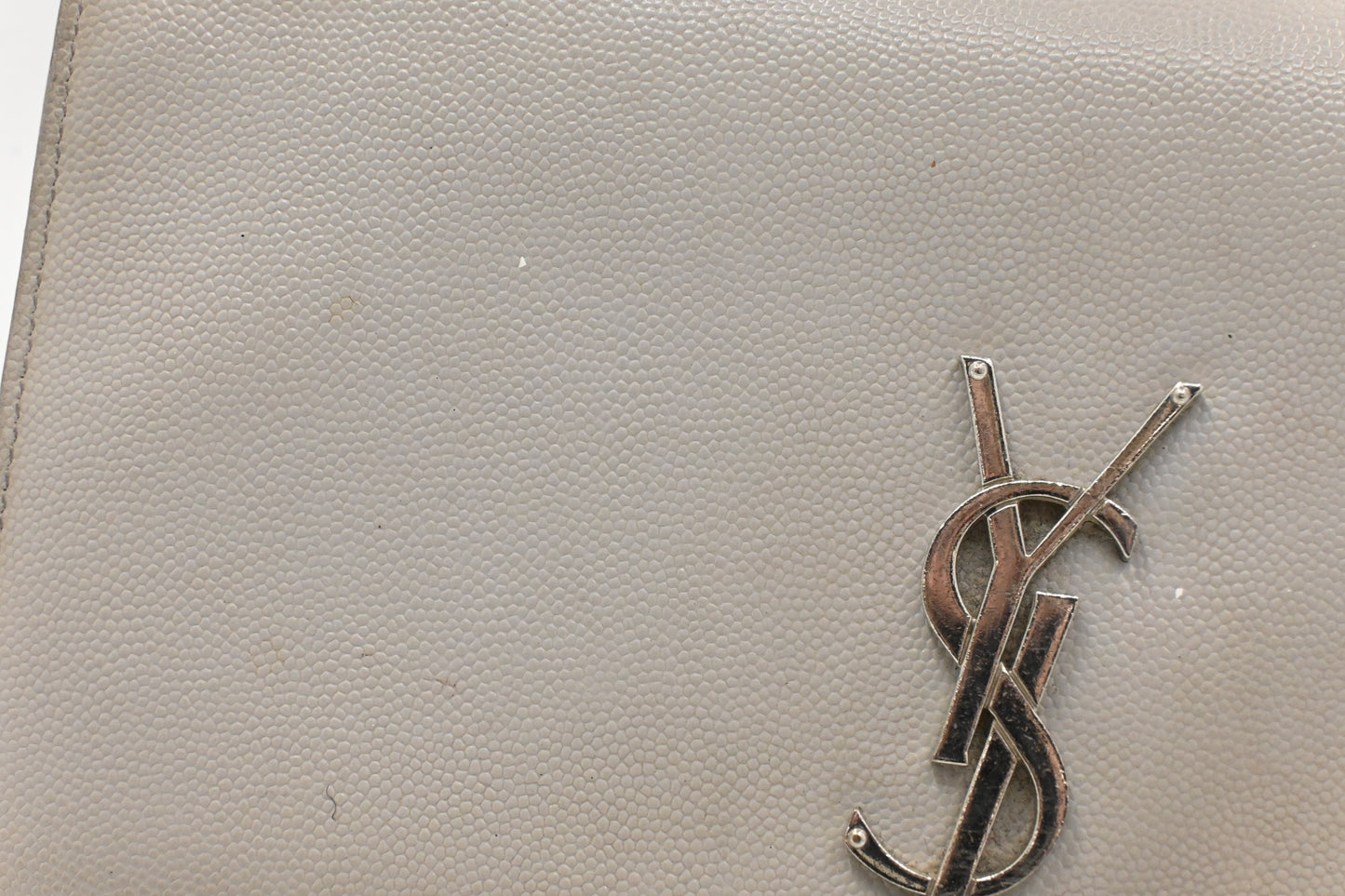 YSL Saint Laurent Medium Kate in Gray Grain de Poudre Leather