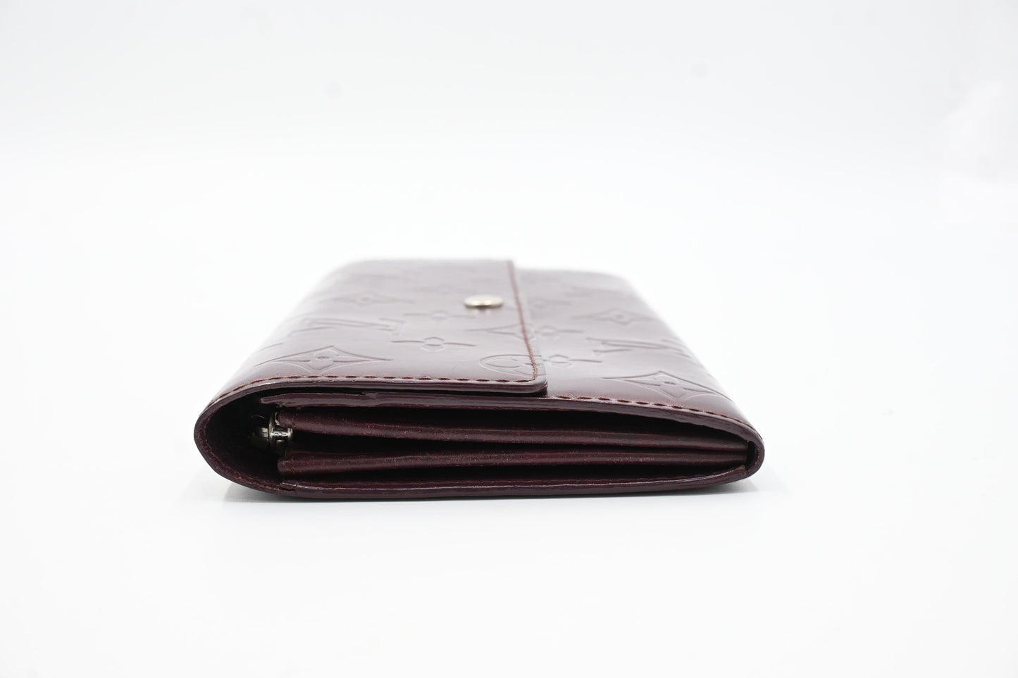 Louis Vuitton Sarah Wallet in Matte Burgundy Leather
