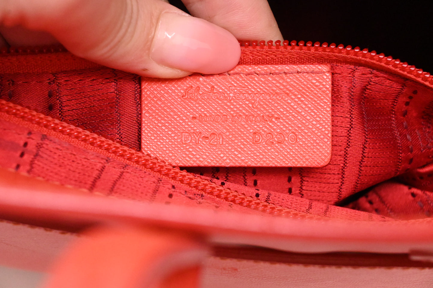 Ferragamo Handbag in Vermilion Red Leather