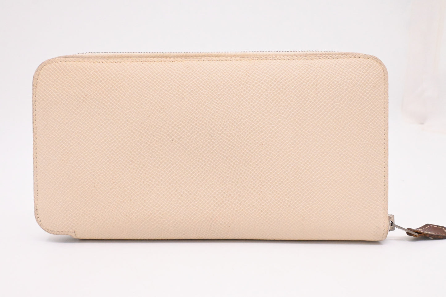Hermes Long Azap Wallet in Cream Leather and Silk Interior Lining