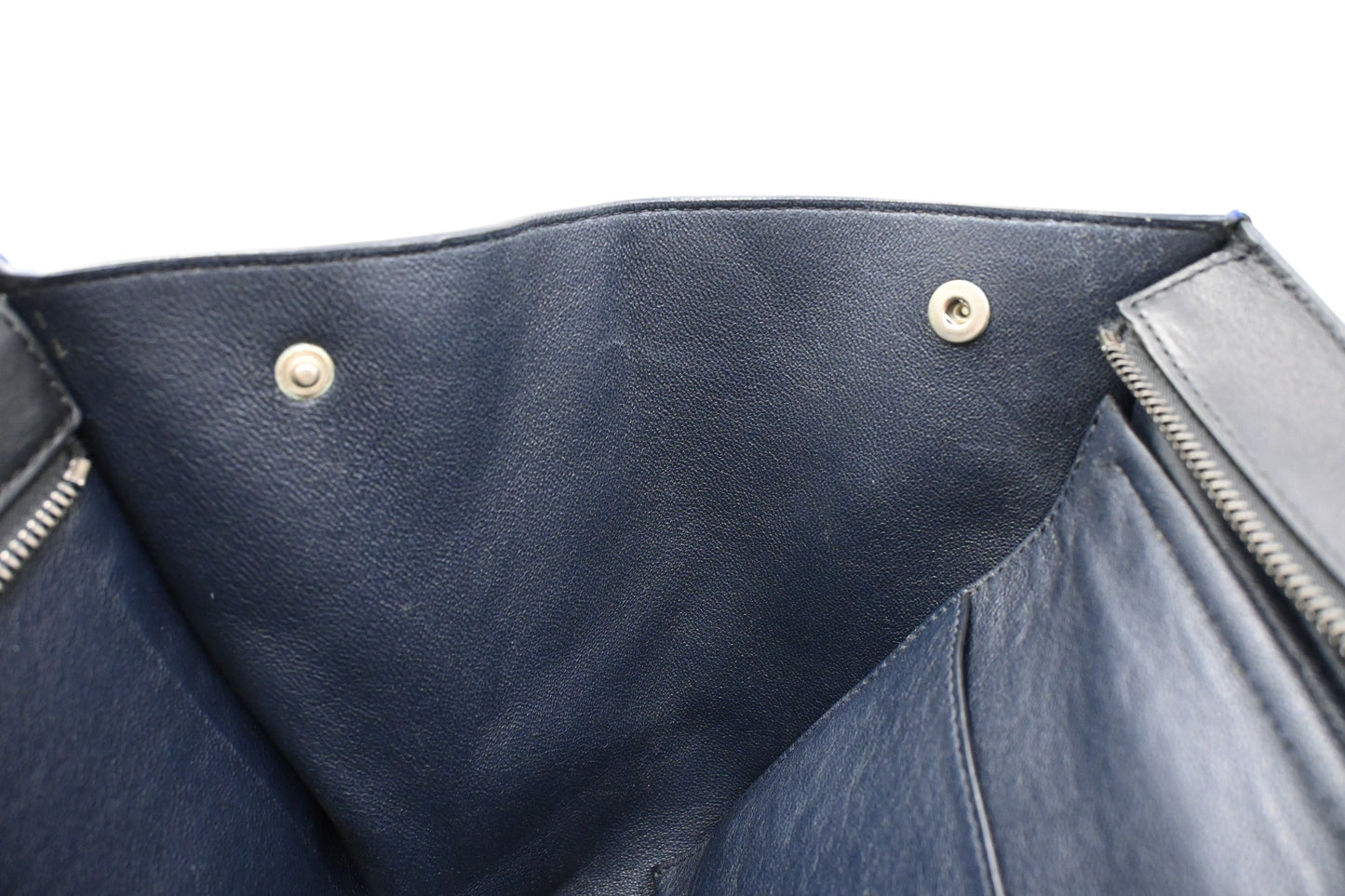 Celine Trapeze in Beige, Blue, and Black Leather