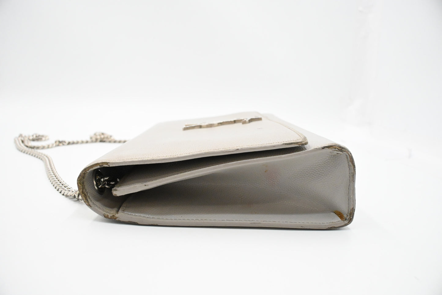 YSL Saint Laurent Medium Kate in Gray Grain de Poudre Leather