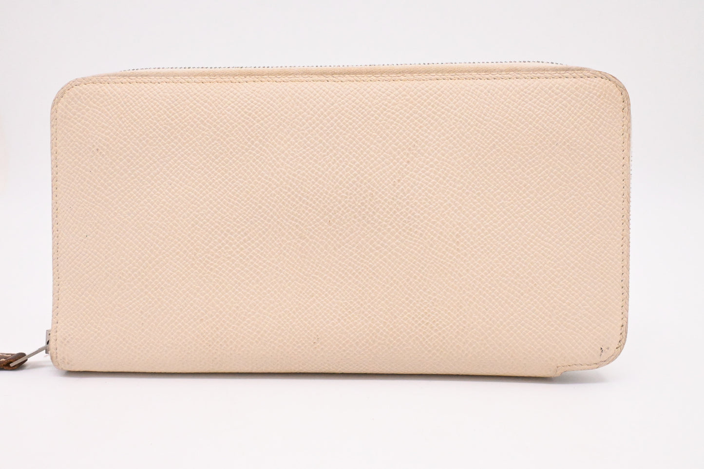 Hermes Long Azap Wallet in Cream Leather and Silk Interior Lining