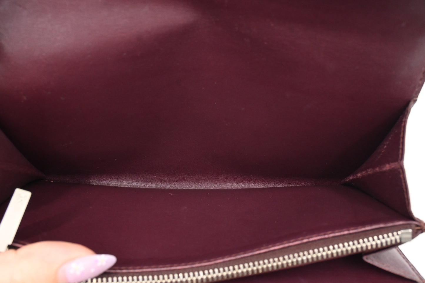 Louis Vuitton Sarah Wallet in Matte Burgundy Leather