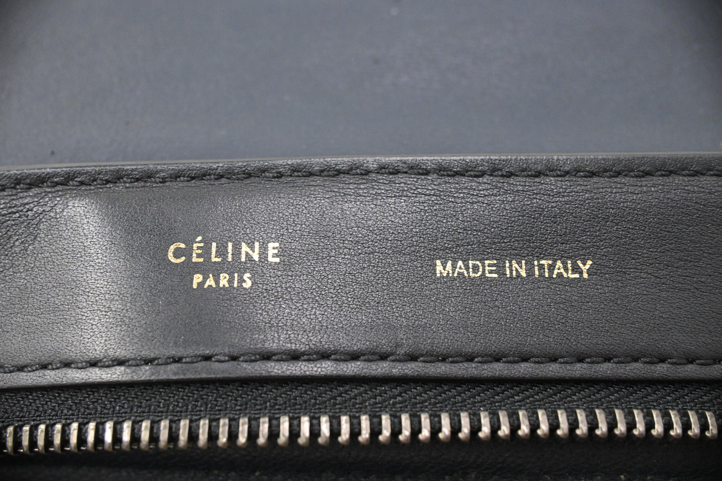 Celine Trapeze in Beige, Blue, and Black Leather