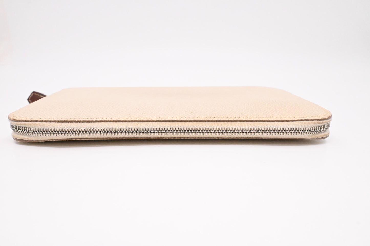Hermes Long Azap Wallet in Cream Leather and Silk Interior Lining