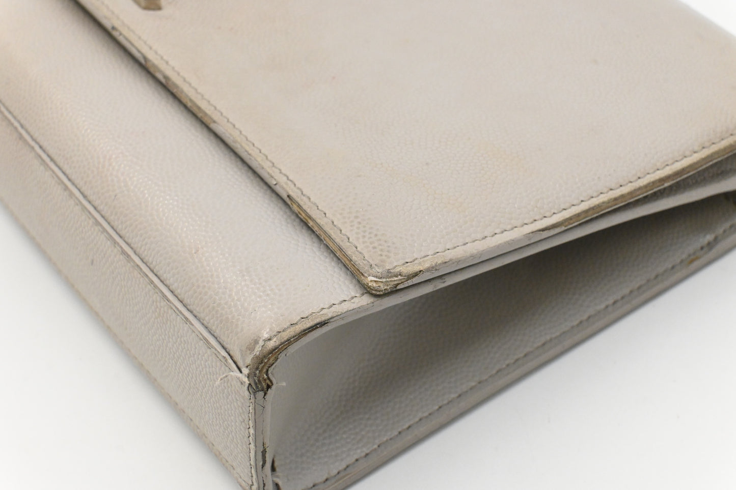 YSL Saint Laurent Medium Kate in Gray Grain de Poudre Leather