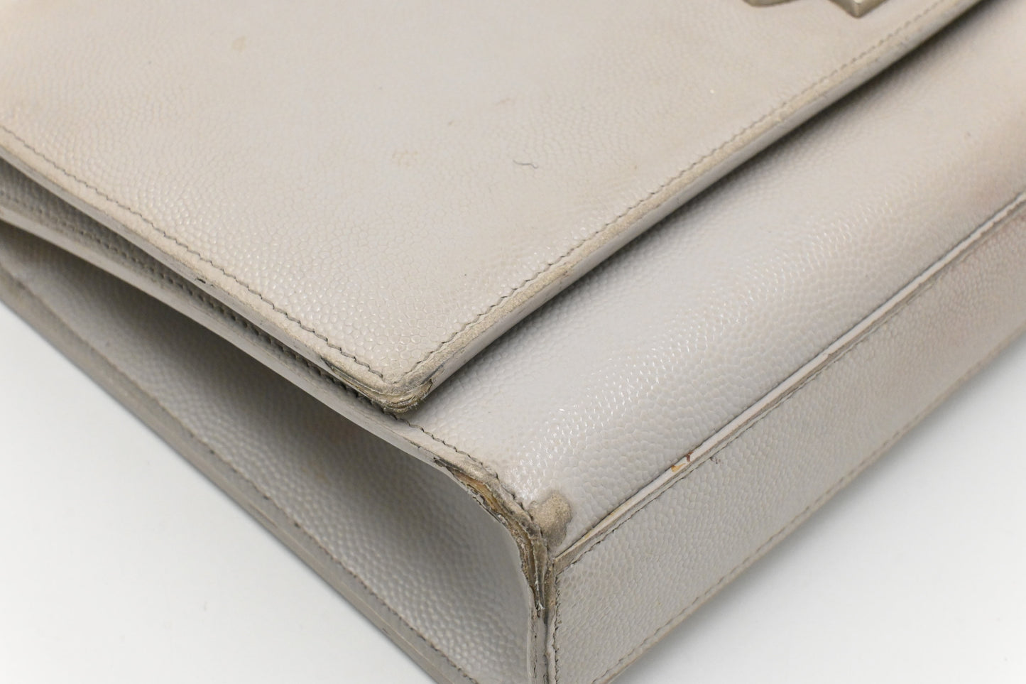 YSL Saint Laurent Medium Kate in Gray Grain de Poudre Leather
