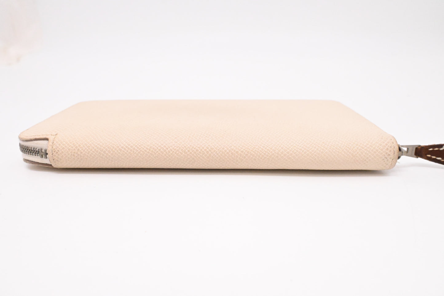 Hermes Long Azap Wallet in Cream Leather and Silk Interior Lining