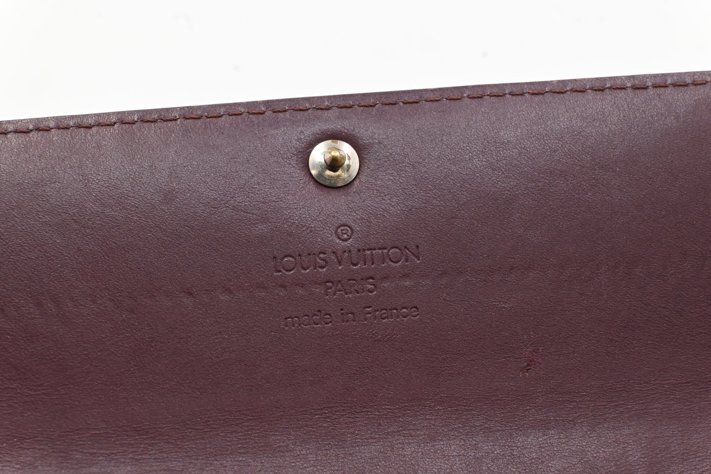 Louis Vuitton Sarah Wallet in Matte Burgundy Leather