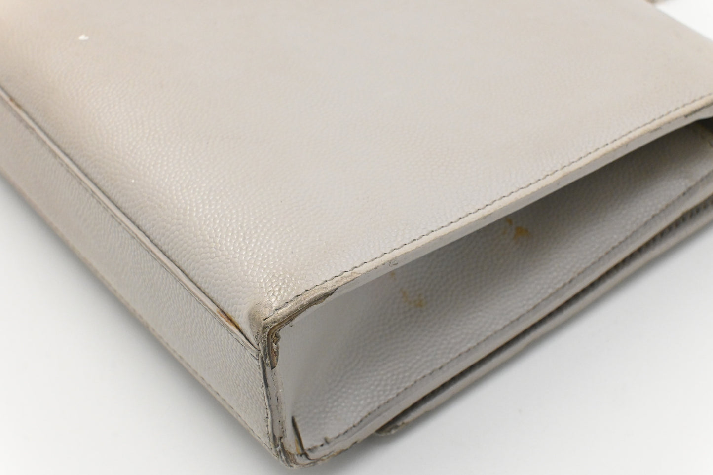 YSL Saint Laurent Medium Kate in Gray Grain de Poudre Leather