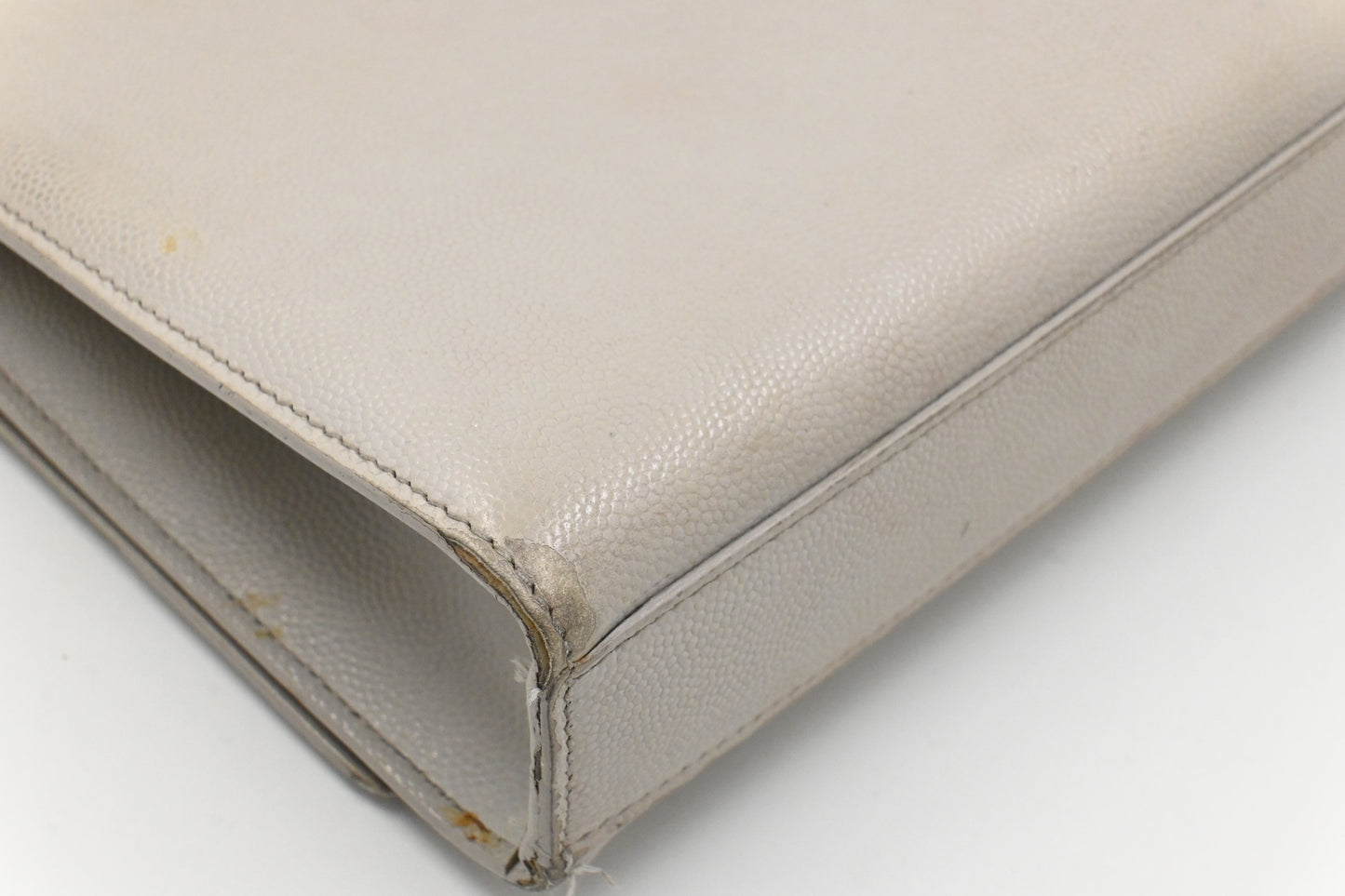 YSL Saint Laurent Medium Kate in Gray Grain de Poudre Leather