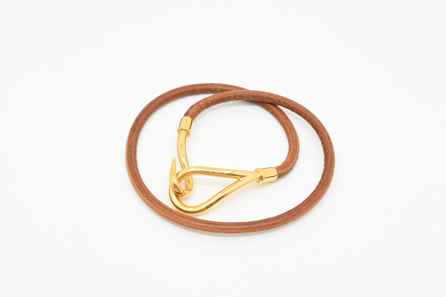 Hermes Double Jumbo Bracelet in Brown Leather