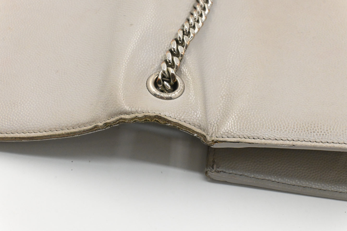 YSL Saint Laurent Medium Kate in Gray Grain de Poudre Leather