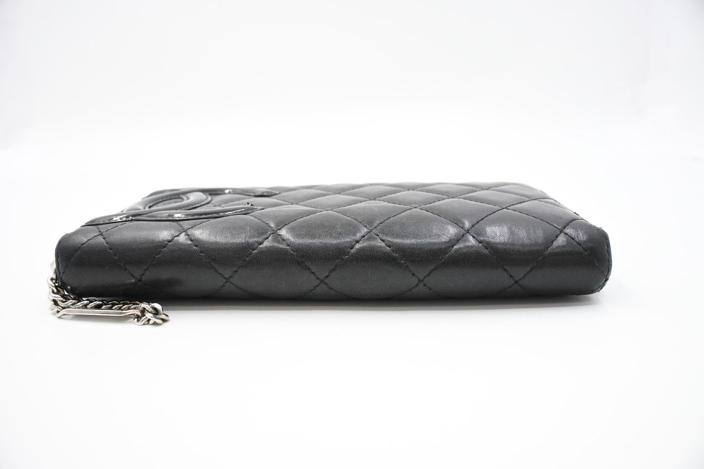 Chanel Cambon Zippy Wallet in Black Matelassé Leather