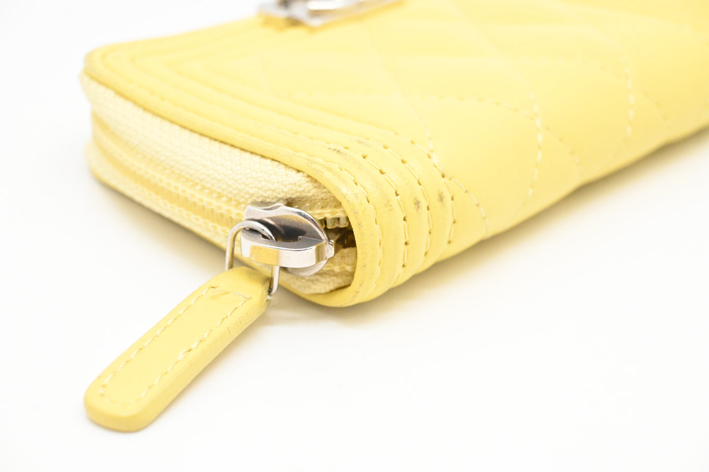 Chanel Boy Coin Case in Yellow Quilted Leather