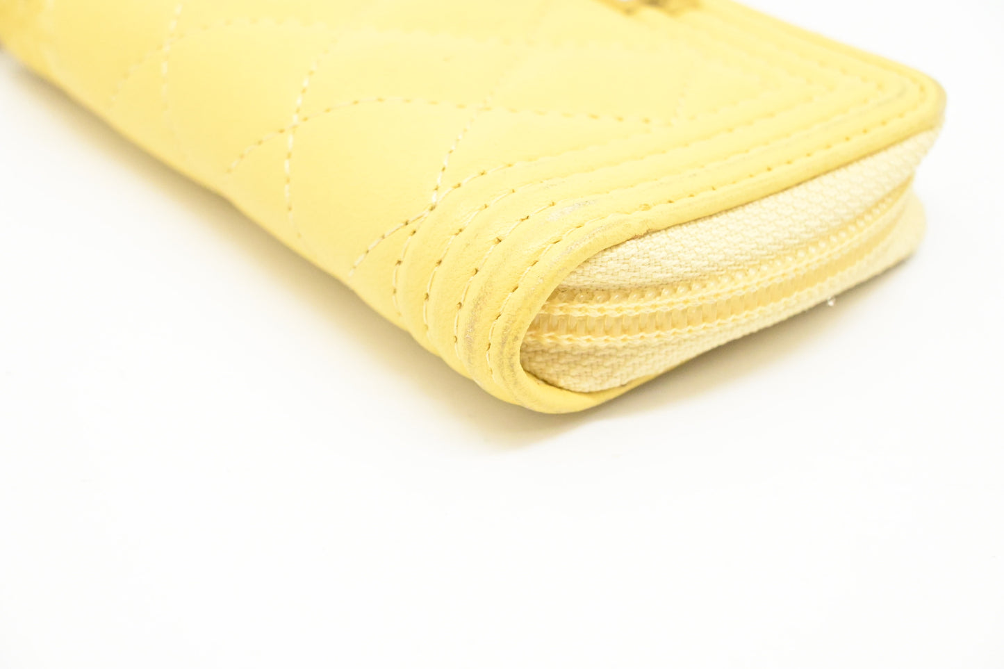 Chanel Boy Coin Case in Yellow Quilted Leather