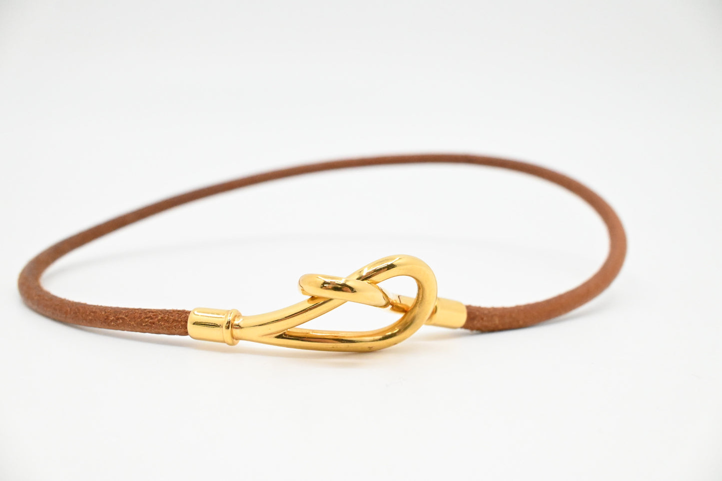 Hermes Double Jumbo Bracelet in Brown Leather