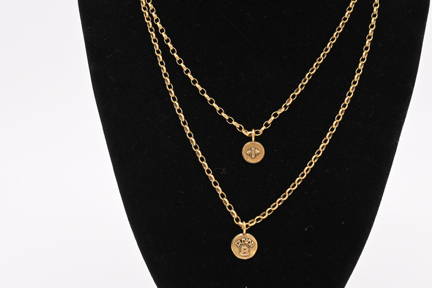 Dior "J'Adore 8" Bee Double Chain Necklace