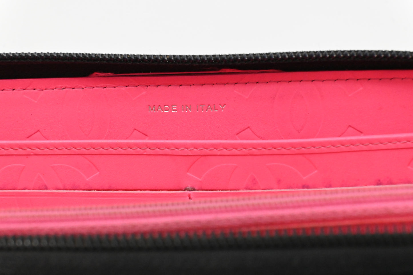 Chanel Cambon Zippy Wallet in Black Matelassé Leather