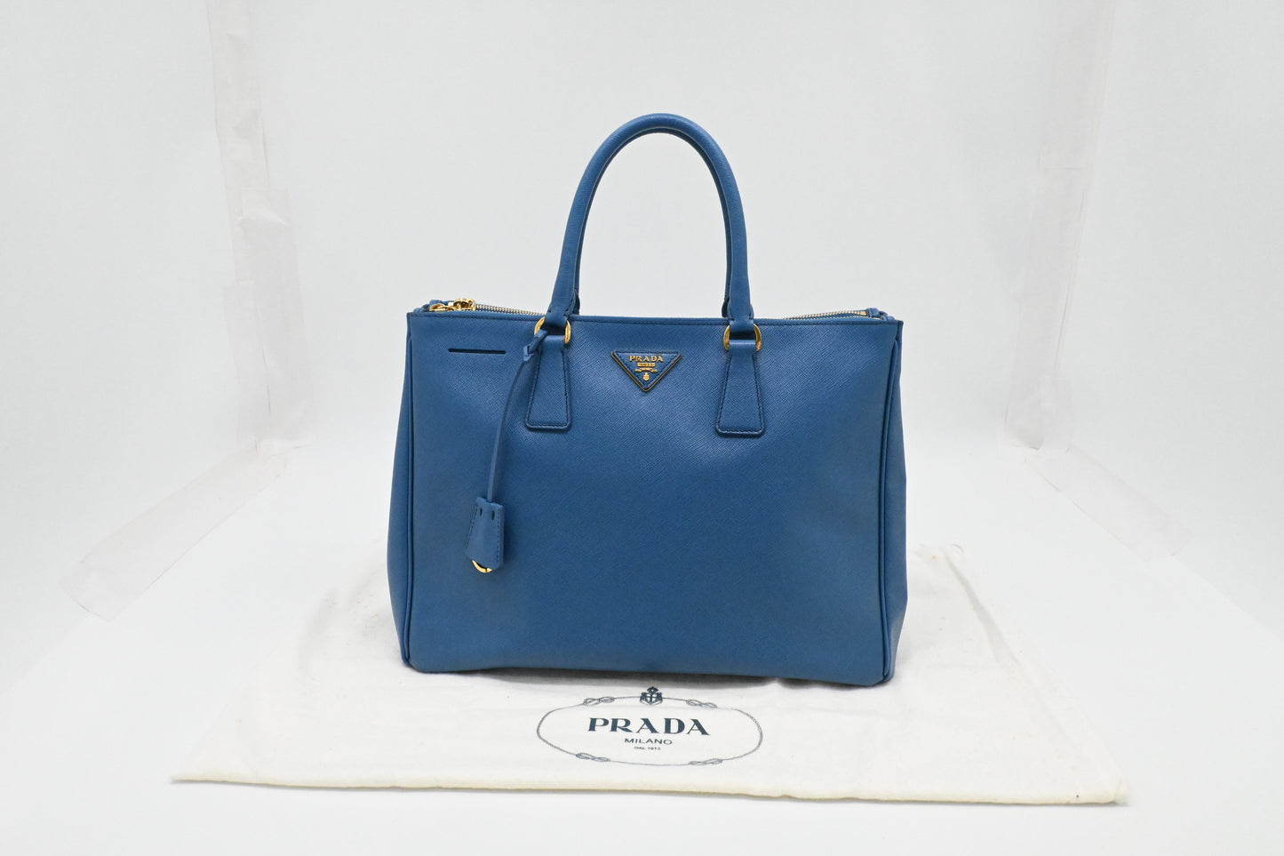 Prada Galleria Large in Blue Saffiano Leather