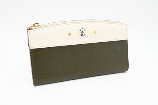 Louis Vuitton Steamer Long Wallet in Green, Pink and White Leather